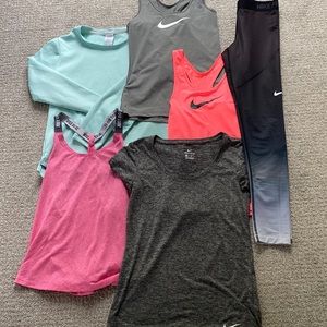 HUGE Nike Bundle (Long sleeve, short sleeve, leggings, and tank tops)